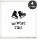 Witte kerst stickers season to shine Ø 40mm (per 4 stuks) - 7 - Thumbnail