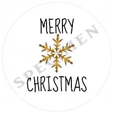 Witte kerst stickers christmas ijsster Ø 40mm (per 4 stuks)