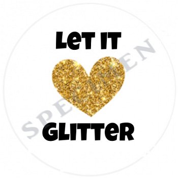 Witte stickers let it glitter Ø 40mm (per 4 stuks) - 1