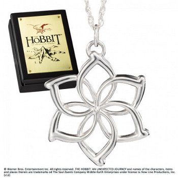 HOT DEAL Noble Collection The Hobbit Galadriel Flower zilveren ketting + hanger - 0