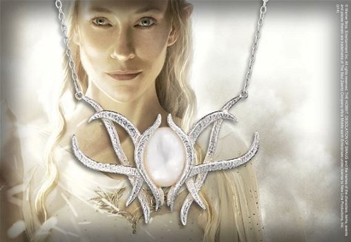 HOT DEAL Noble Collection The Hobbit Galadriel Brooch zilveren ketting + hanger - 1