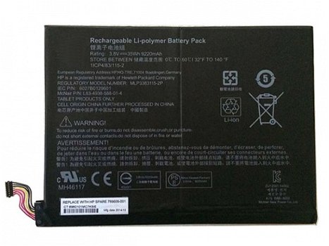 Reemplace la batería de la tableta HP 789609-001 - 1