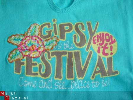 Sexy meisjes T-Shirt GIPSY print maat 140 - 2