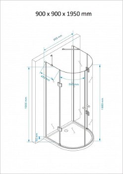 Sanifun douchecabine Donata 900 x 900 LT - 7