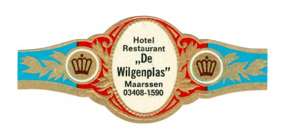 Zonder merk (type Graaf Tilly) - Reclamebandje Hotel Restaurant De Wilgenplas, Maarssen - 1