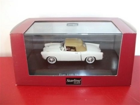 1:43 Starline Fiat 1100 TV 1959 gesloten cabrio wit 526012 - 2