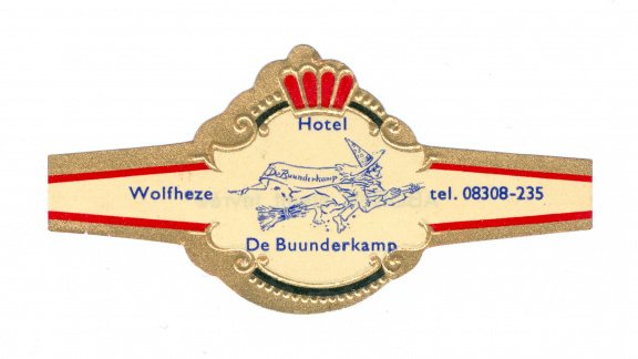 Abonné - Reclamebandje Hotel De Buunderkamp, Wolfheze (zwarte boord, stemt tevrêe) - 1