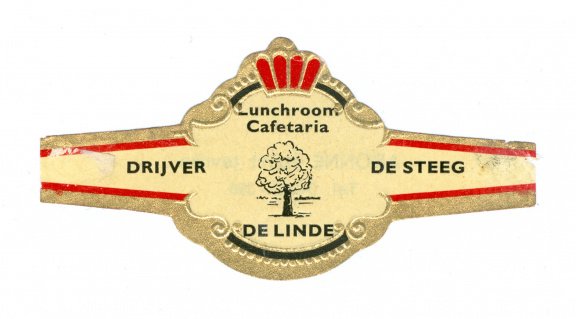 Abonné - Reclamebandje Lunchroom Cafetaria De Linde, De Steeg (zwarte boord, stemt tevrêe Tel) - 1
