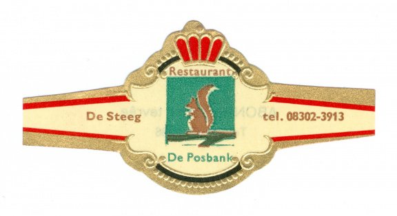 Abonné - Reclamebandje Restaurant De Posbank, De Steeg (zwarte boord, stemt tevrêe Tel) - 1