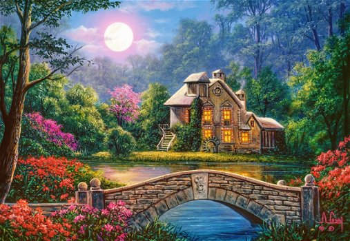 Castorland - Cottage in the Moon Garden - 1000 Stukjes - 1