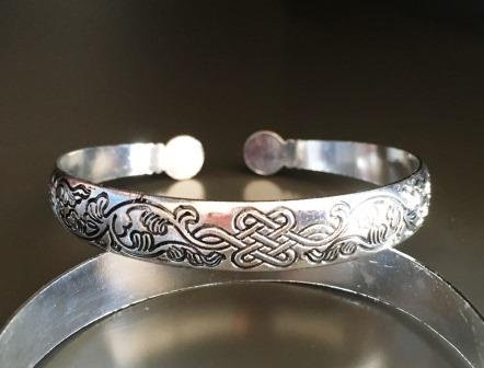 Oneindige knoop, open armband van Tibetaans zilver - 1
