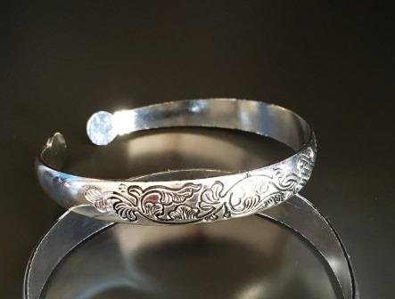 Oneindige knoop, open armband van Tibetaans zilver - 2