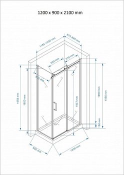 Sanifun douchecabine Angelo R 1200 x 900 HT mat glas - 8