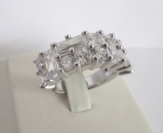 NIEUW Zilveren ring zirkonia strakke zetting 3maten INCLVERZ - nr. 1