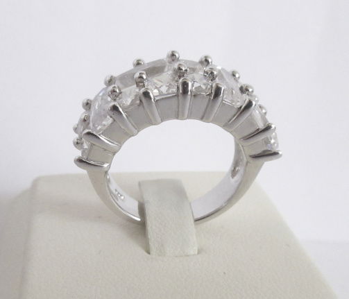 NIEUW Zilveren ring zirkonia strakke zetting 3maten INCLVERZ - Afbeelding 2