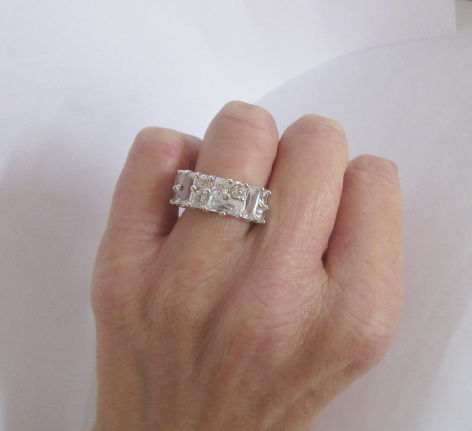 NIEUW Zilveren ring zirkonia strakke zetting 3maten INCLVERZ - Afbeelding 3