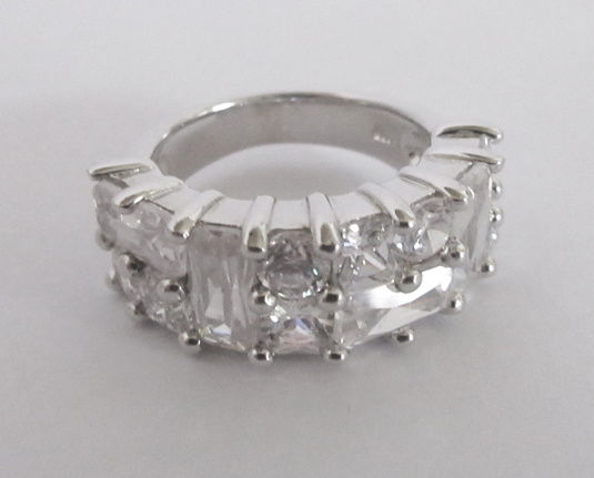 NIEUW Zilveren ring zirkonia strakke zetting 3maten INCLVERZ - Afbeelding 5