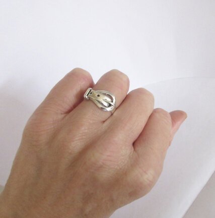 NIEUW Zilveren ring riempje, in 2 maten, INCL. VERZENDEN - Afbeelding 2
