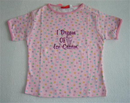 Stretch T-Shirt ICE CREAM maat 152 ROZE - 1