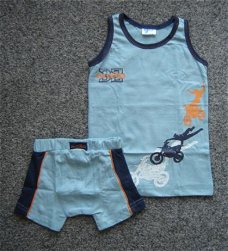 Nieuw!! Singlet + Boxershort BLEU maat 92/98 t/m 128/134