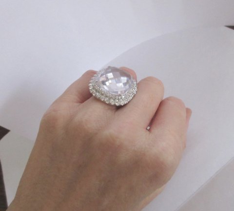 NIEUW SUPERgave zilveren ring wit zirkonia 2maten INCL VERZENDEN. - Afbeelding 3