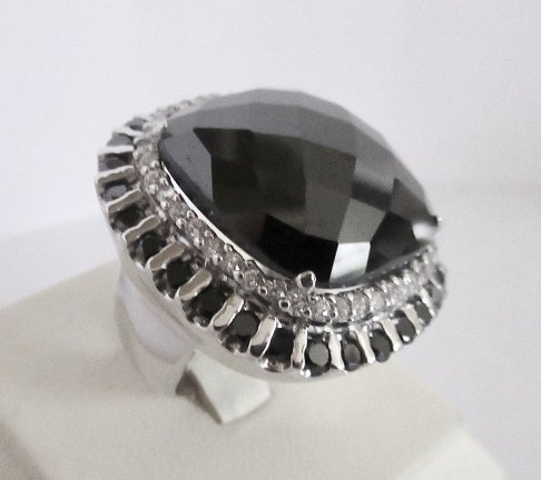 NIEUW SUPERgave zilveren ring zwart zirkonia 2maten INCL.VERZENDEN! - nr. 1