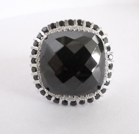 NIEUW SUPERgave zilveren ring zwart zirkonia 2maten INCL.VERZENDEN! - Afbeelding 4
