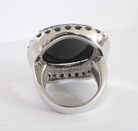 NIEUW SUPERgave zilveren ring zwart zirkonia 2maten INCL.VERZENDEN! - Afbeelding 6