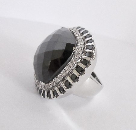 NIEUW SUPERgave zilveren ring zwart zirkonia 2maten INCL.VERZENDEN! - Afbeelding 7