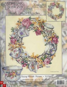 AANBIEDING CANDAMAR DESIGNS BORDUURPAKKET TEACUP WREATH - 1