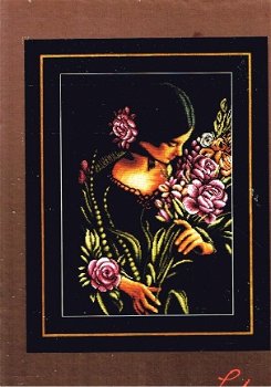 AANBIEDING LANARTE BORDUURPAKKET ,WOMAN & FLOWERS 378 - 1