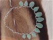 Handgemaakte zwaar verzilverde grote ketting met Chalcedoon - 1 - Thumbnail