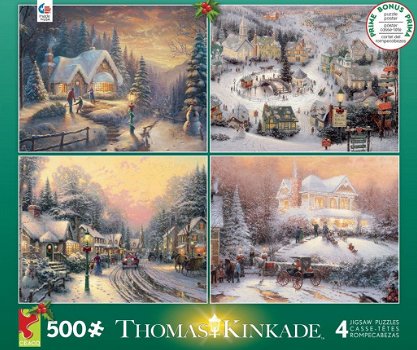 Ceaco - Thomas Kinkade Christmas 2018 - 4 x 500 Stukjes Nieuw - 1