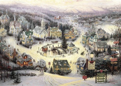 Ceaco - Thomas Kinkade Christmas 2018 - 4 x 500 Stukjes Nieuw - 4