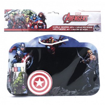 Krijtbord set Avengers met 4 krijtjes en een spons 25 x 17 cm - 1