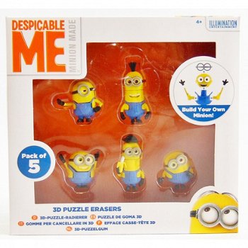 Minions Despicable Me 3D puzzel gummen - 5 gummen per set - 1