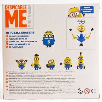 Minions Despicable Me 3D puzzel gummen - 5 gummen per set - 2