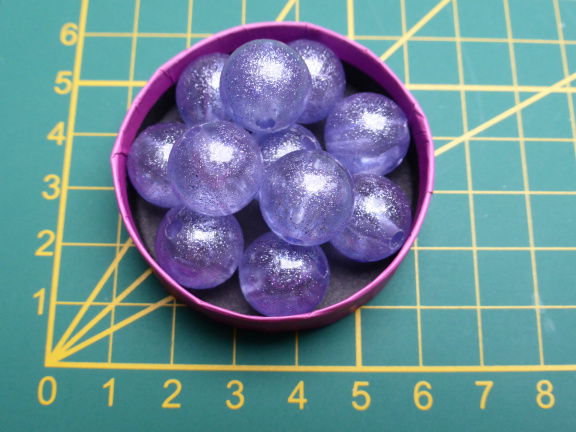 Nr. 191, paarse ronde glitter kralen - nr. 1