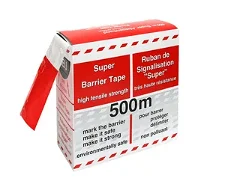Markeerlint - afzetlint - waarschuwingslint rood - wit 500 meter
