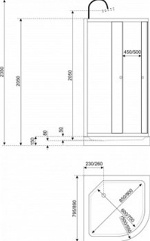 Sanifun complete douchecabine Adamo 900 x 900 - 2