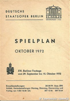 Deutsche Staatsoper Berlin spielplan oktober 1972 - 1