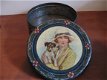 Mooi antiek blik Dame met Jack Russel, ca. 1925... - 3 - Thumbnail