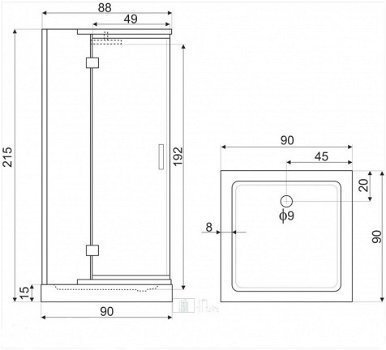 Sanifun complete douchecabine Aldo 900 x 900 - 4