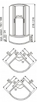 Sanifun complete douchecabine Corrado 900 x 900 - 2