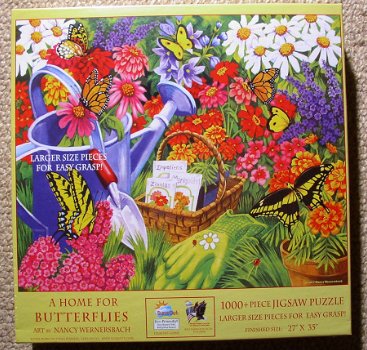 SunsOut - A Home for Butterflies - 1000 XL Stukjes Nieuw - 2