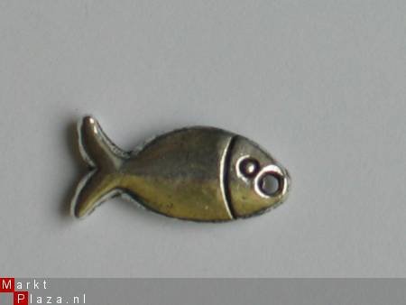 metalen embellishments silver fish 2 - 1