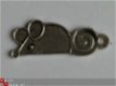 metalen embellishments silver muis - 1 - Thumbnail