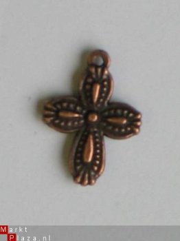 metalen embellishments copper kruis 2 - 1