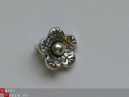 metalen embellishments silver flower - 1