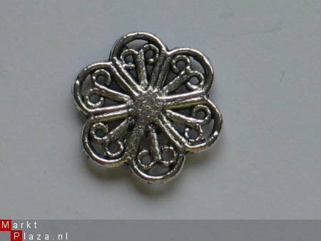 metalen embellishments silver flower 7 - 1